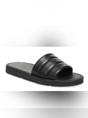 VINCE Olina Slide Sandal Black Leather Sz 11